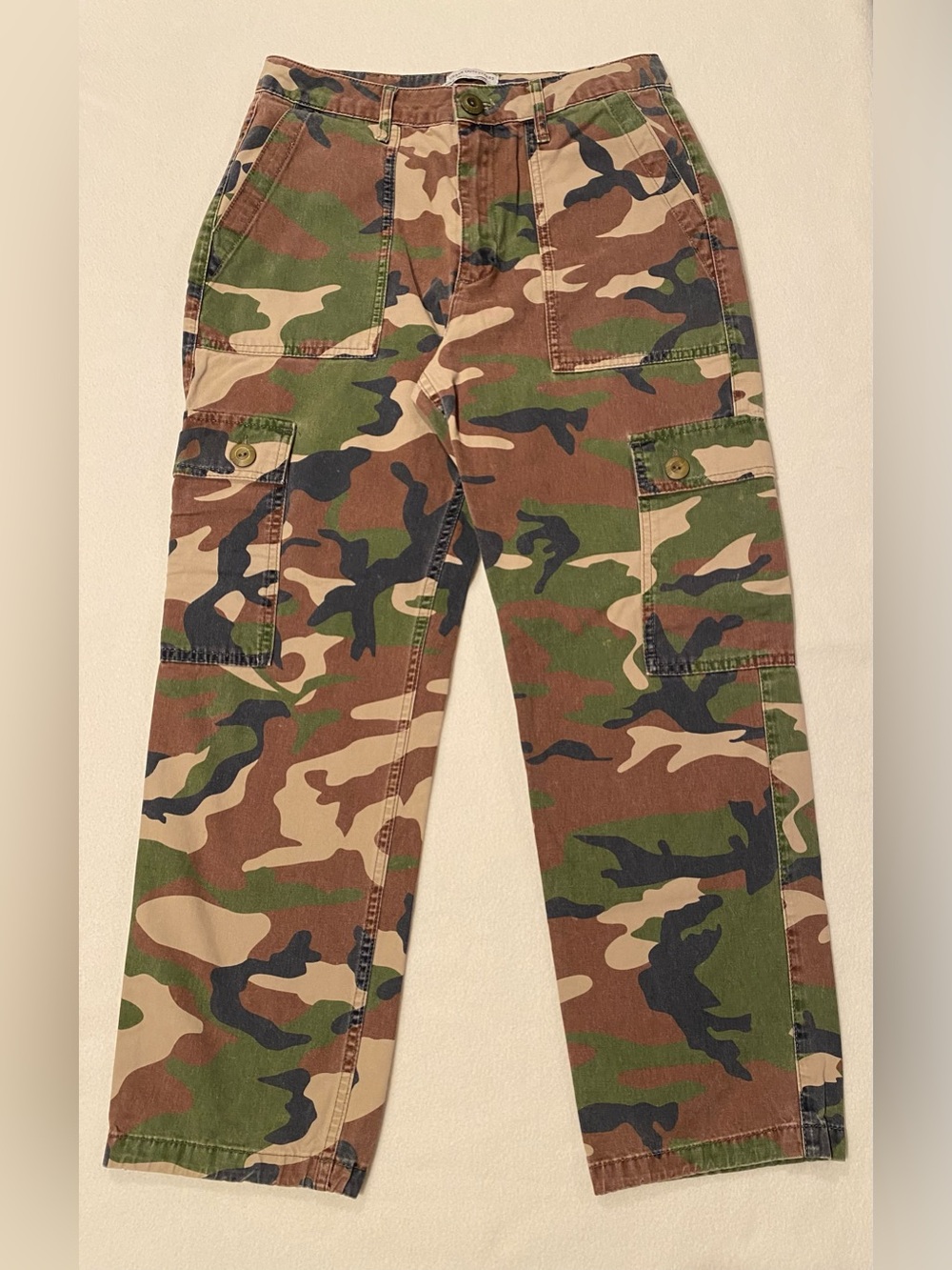 Urban Outfitters Womens 6 Camo Pants Straight Leg Military Utility Camouflage